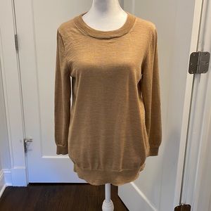 J Crew coffee Merino wool long sleeve top